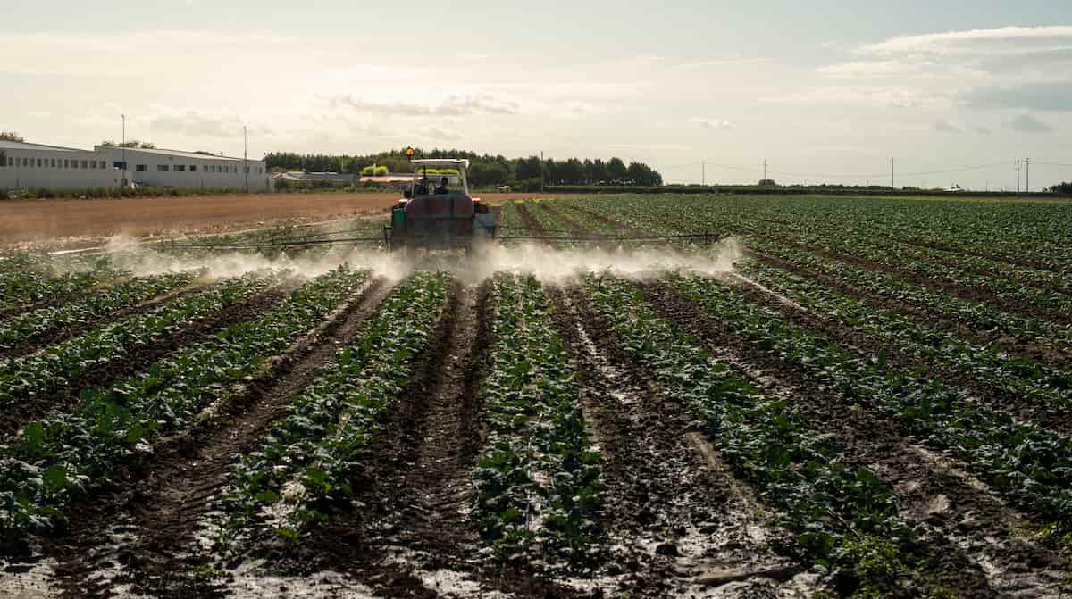 Tractor Spraying Fertilizer