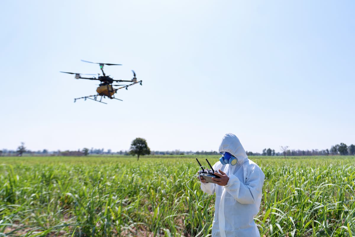Drone Spraying Insecticide