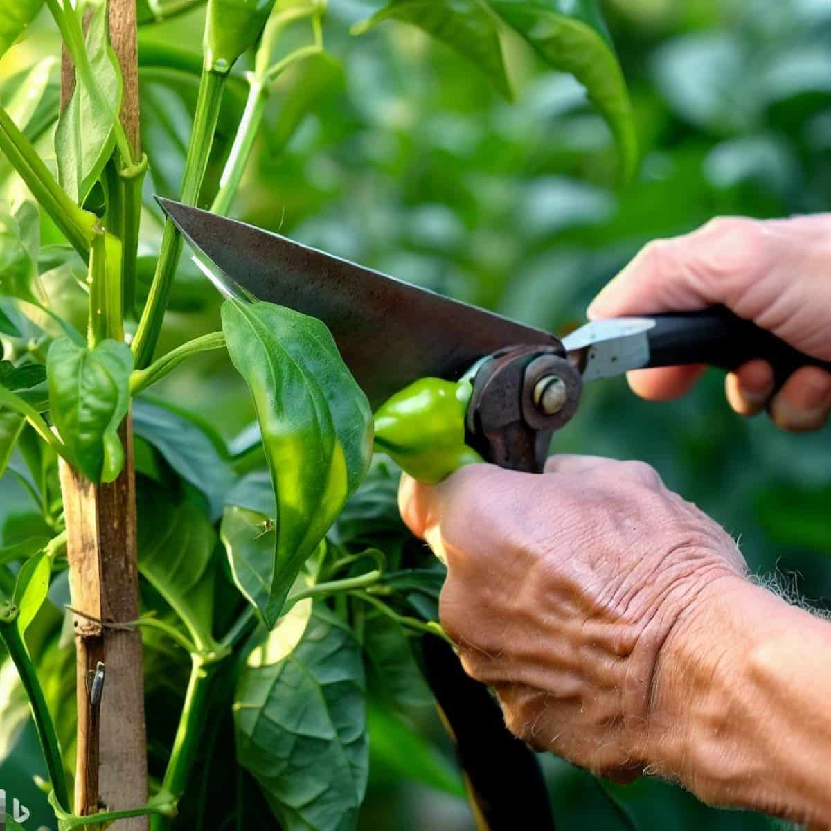 Pruning Pepper Plant