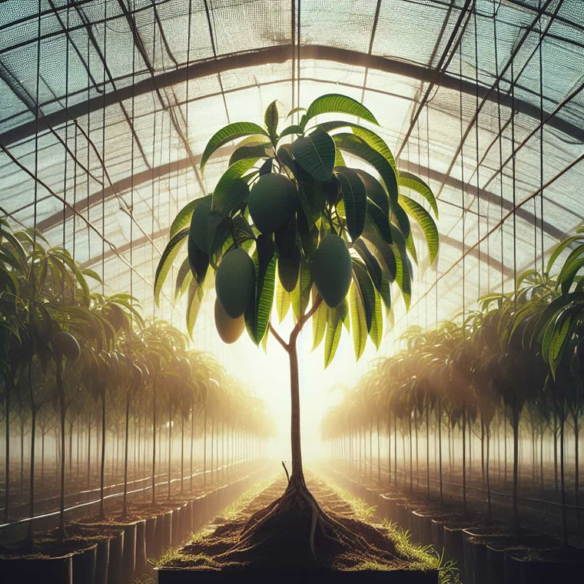 Fruit tree in a green house