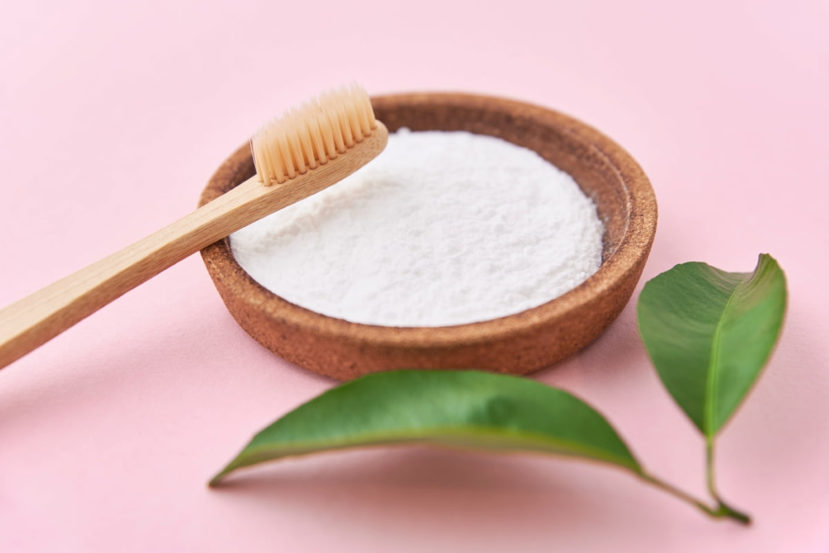 Wooden Bamboo Toothbrush and Baking Soda
