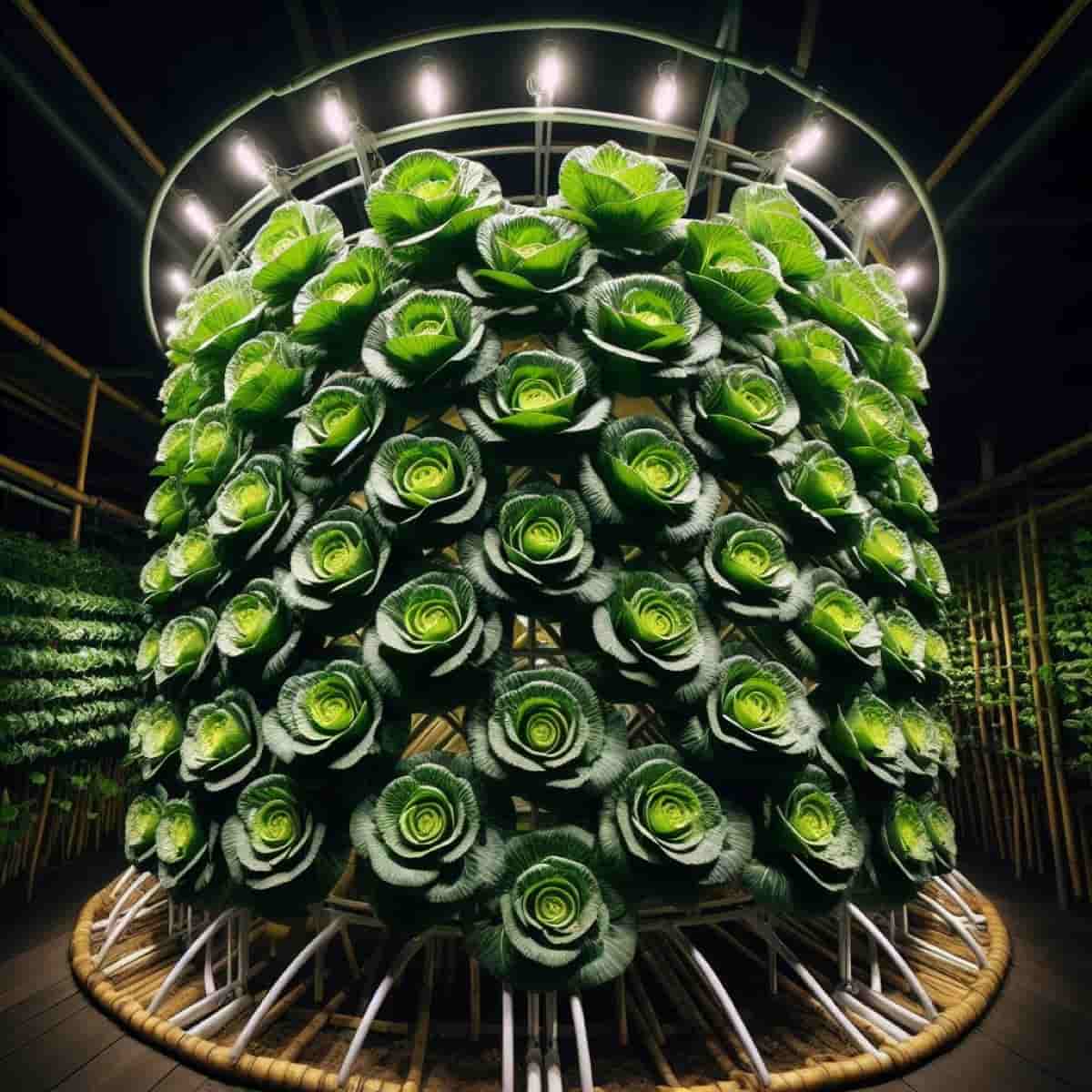 Cabbage Farming in Vertical Space