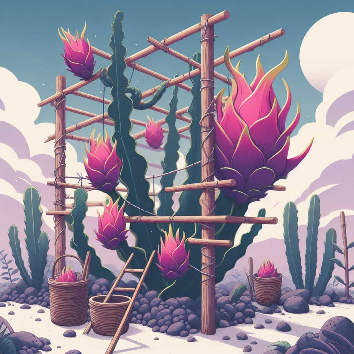 How to Build a Trellis for Dragon Fruit